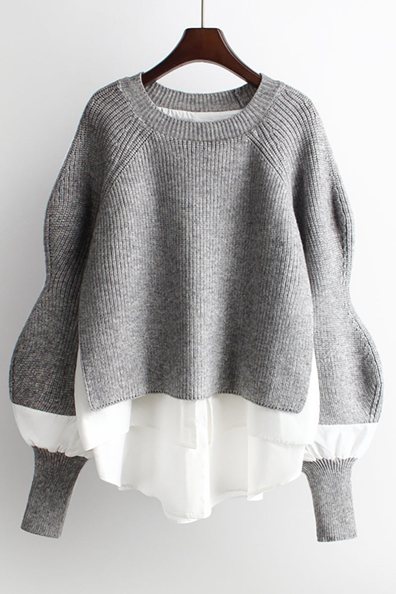 Mock Layer Knit Sweater – Dumy Mun