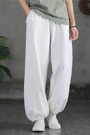 Spring & Summer Cuffed Sanded Ramie Pants