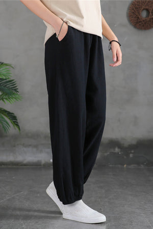 Spring & Summer Cuffed Sanded Ramie Pants