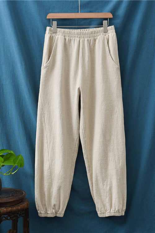 Spring & Summer Cuffed Sanded Ramie Pants