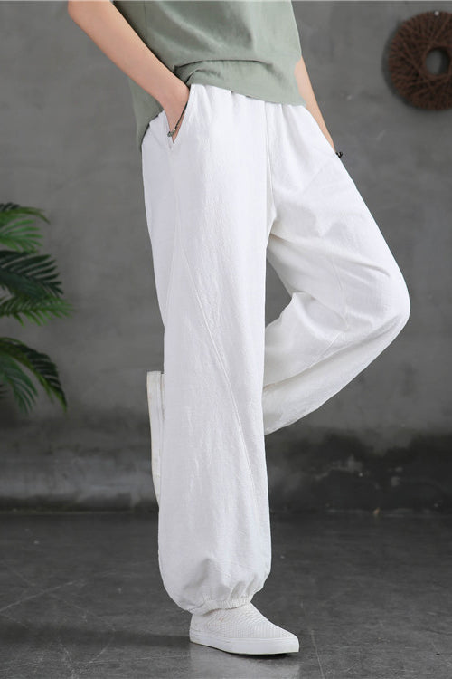 Spring & Summer Cuffed Sanded Ramie Pants