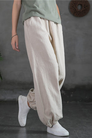 Spring & Summer Cuffed Sanded Ramie Pants