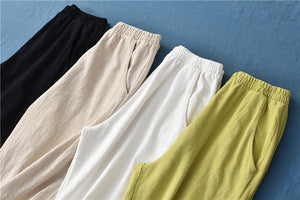 Spring & Summer Cuffed Sanded Ramie Pants