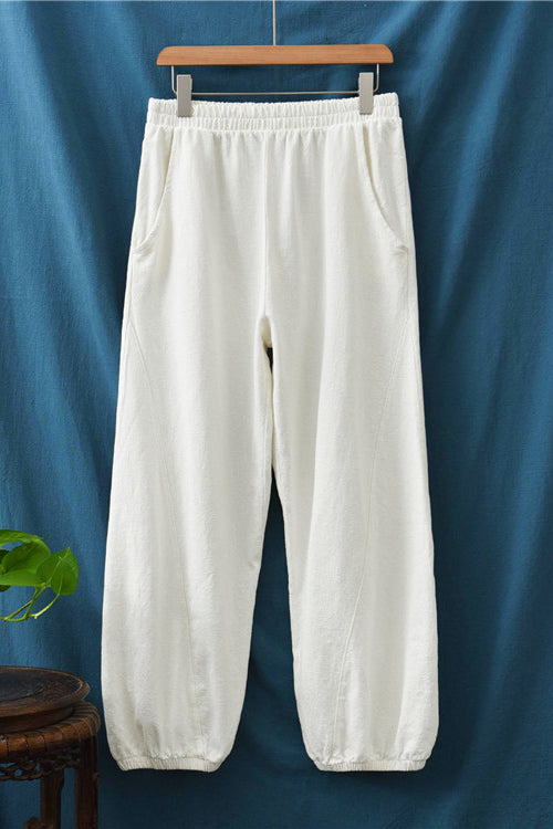 Spring & Summer Cuffed Sanded Ramie Pants