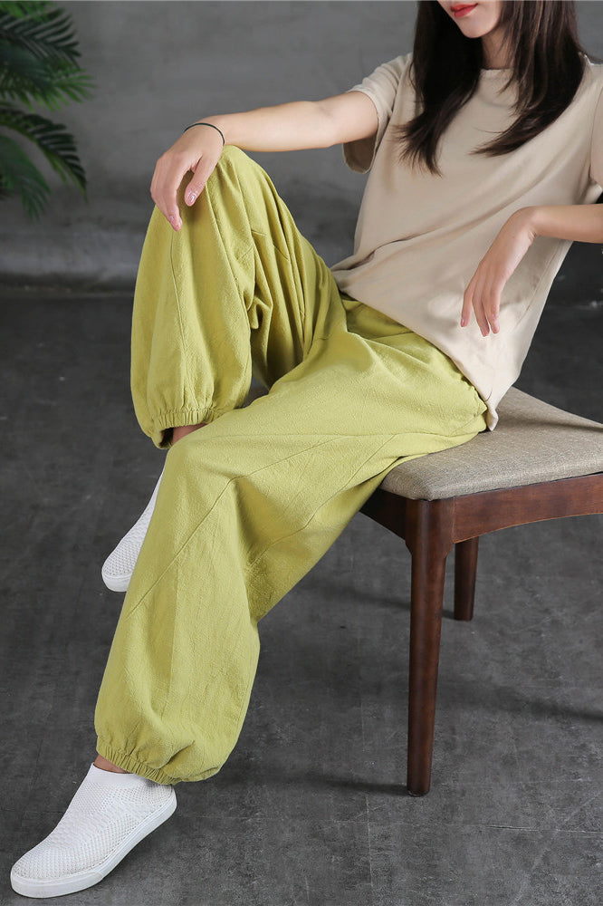 Spring & Summer Cuffed Sanded Ramie Pants