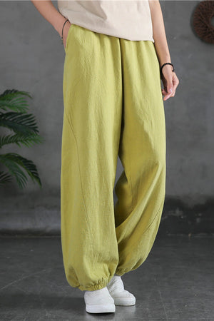 Spring & Summer Cuffed Sanded Ramie Pants