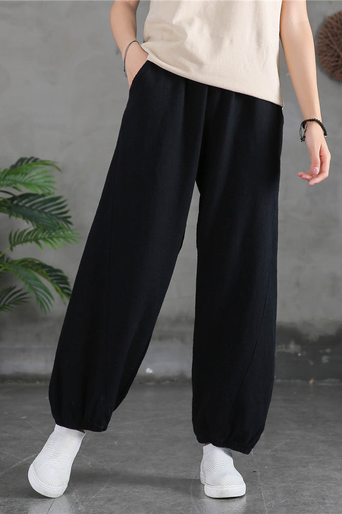 Spring & Summer Cuffed Sanded Ramie Pants