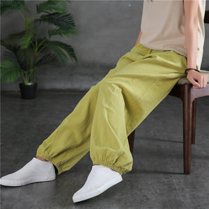 Spring & Summer Cuffed Sanded Ramie Pants