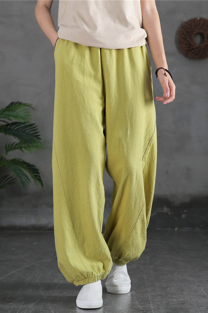 Spring & Summer Cuffed Sanded Ramie Pants