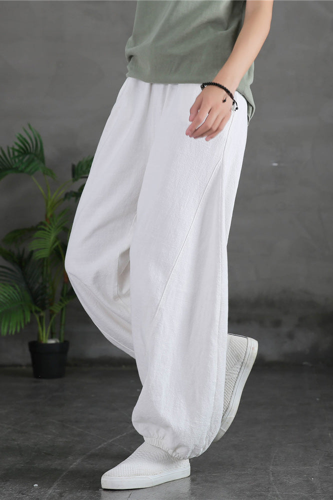 Spring & Summer Cuffed Sanded Ramie Pants