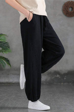 Spring & Summer Cuffed Sanded Ramie Pants