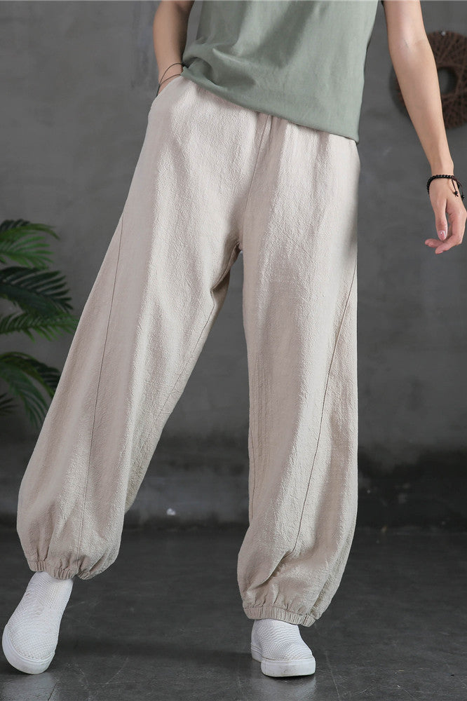 Spring & Summer Cuffed Sanded Ramie Pants