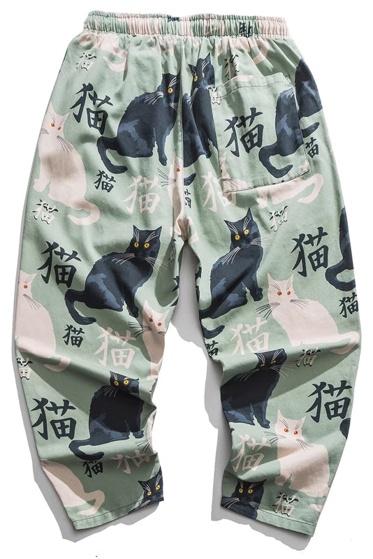 Japanese Printed Cropped Pants