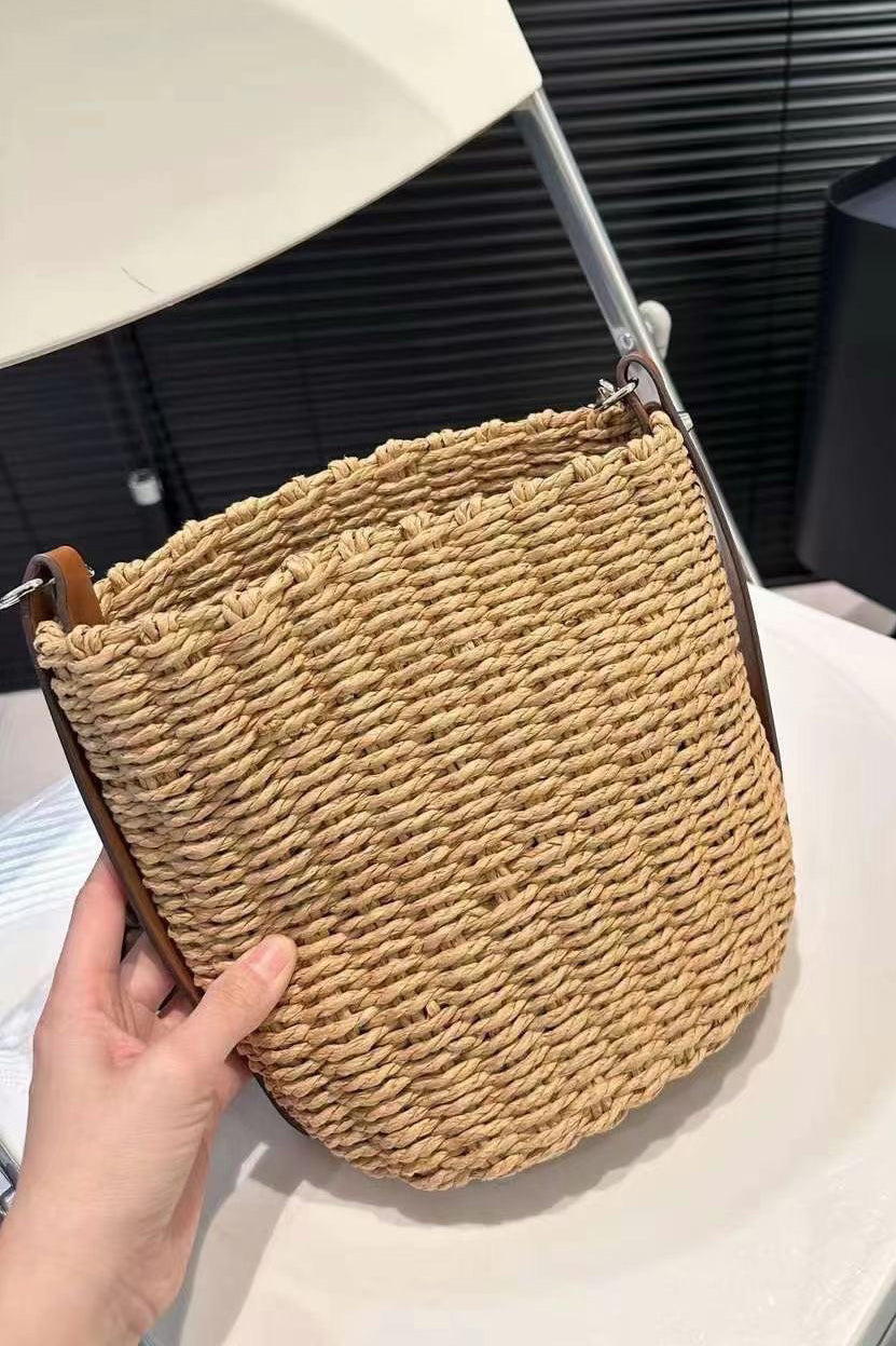 P Woven Bucket Bag