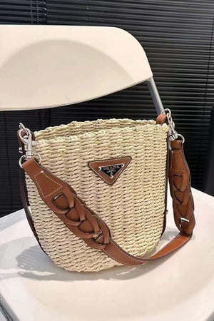 P Woven Bucket Bag