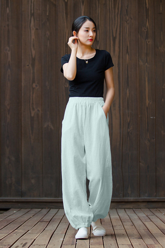 Spring & Summer Cuffed Sanded Ramie Pants