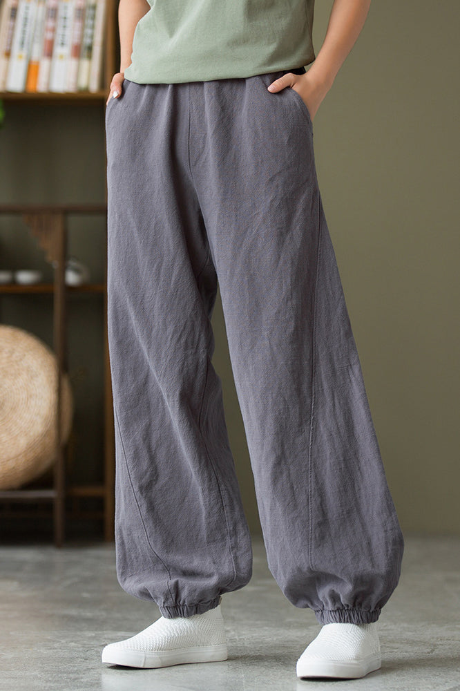 Spring & Summer Cuffed Sanded Ramie Pants