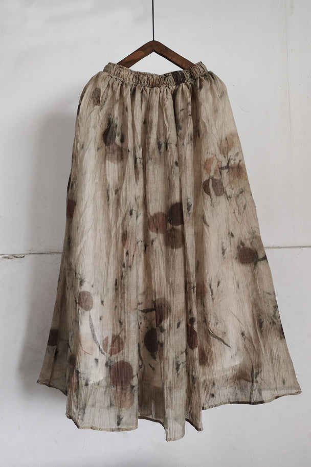 Plant-dyed Crinkled Skirt