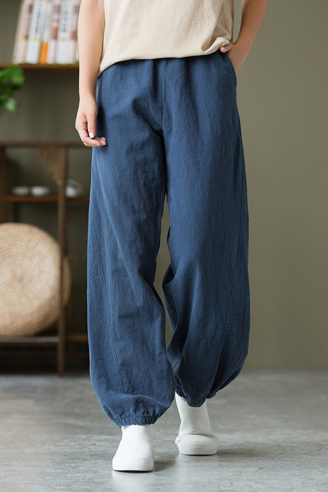 Spring & Summer Cuffed Sanded Ramie Pants