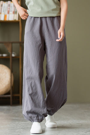 Spring & Summer Cuffed Sanded Ramie Pants