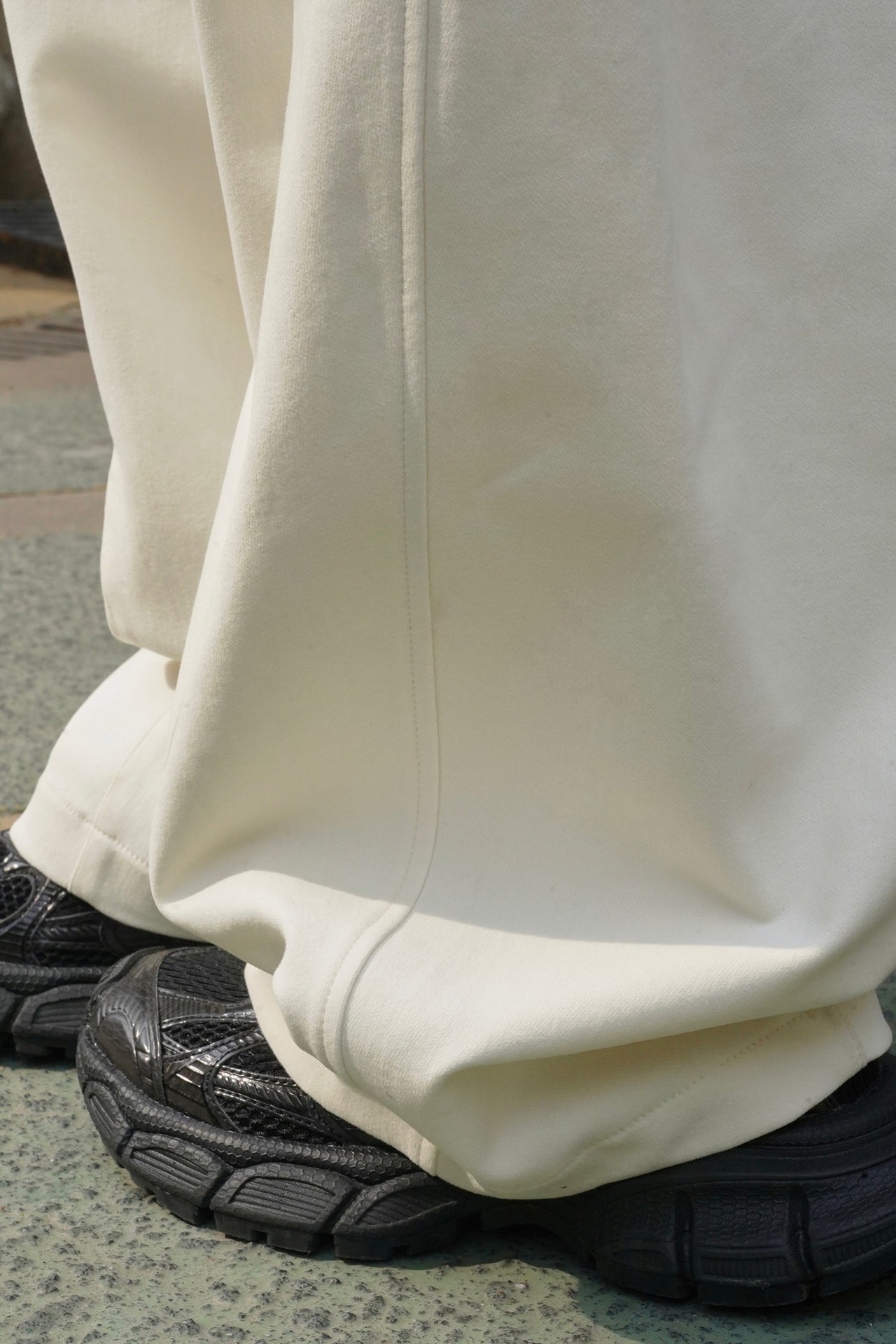 Thick Brushed Cotton Baggy Pants