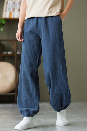 Spring & Summer Cuffed Sanded Ramie Pants