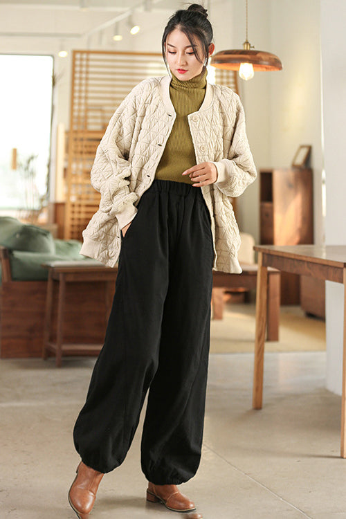 Spring & Summer Cuffed Sanded Ramie Pants