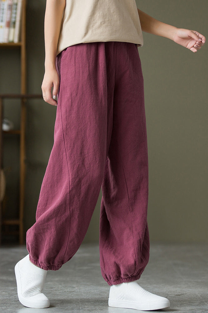 Spring & Summer Cuffed Sanded Ramie Pants