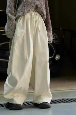 Thick Brushed Cotton Baggy Pants