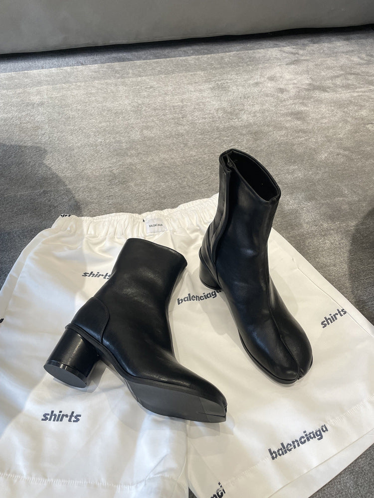 Maison Margiela Tabi Leather Heel Ankle Boots (UA)