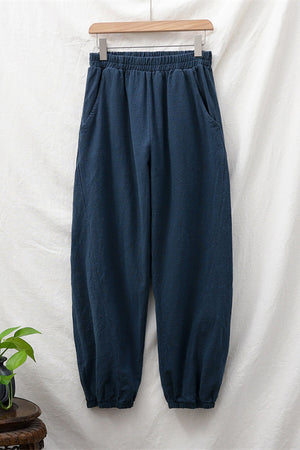 Spring & Summer Cuffed Sanded Ramie Pants