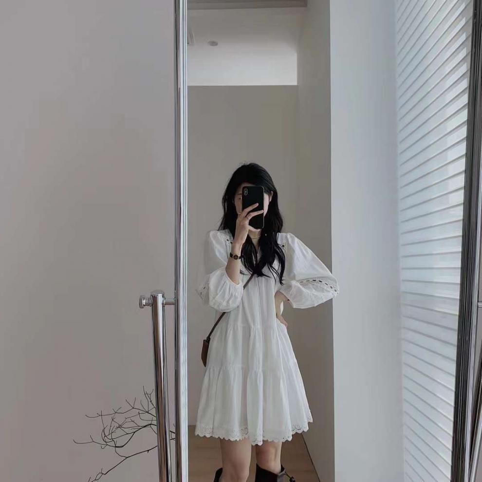 Lace Trim Mini Dress