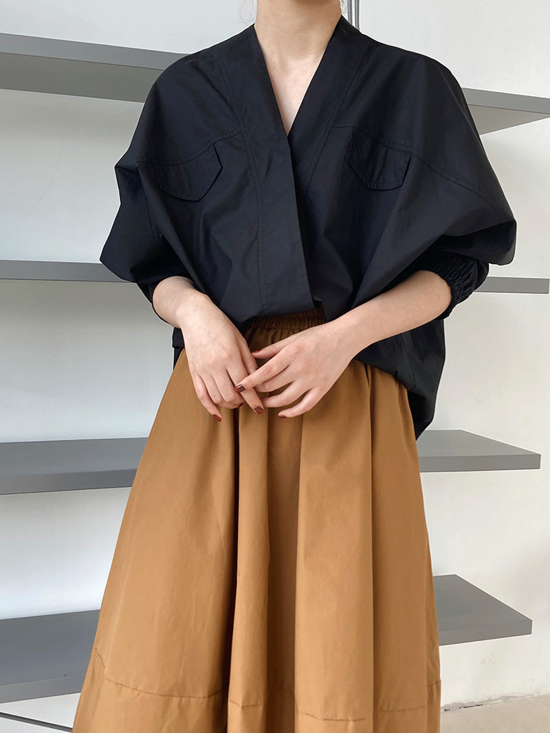 Minimalist A-line Midi Skirt
