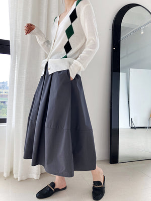 Minimalist A-line Midi Skirt