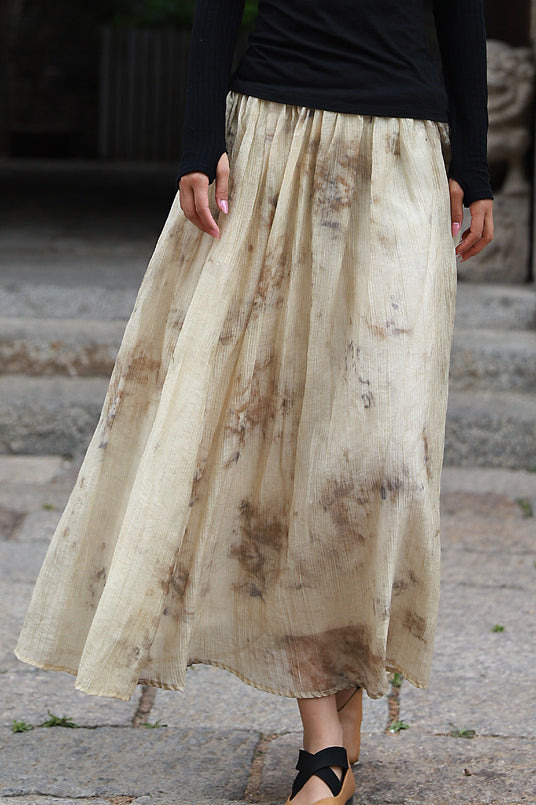 Plant-dyed Crinkled Skirt