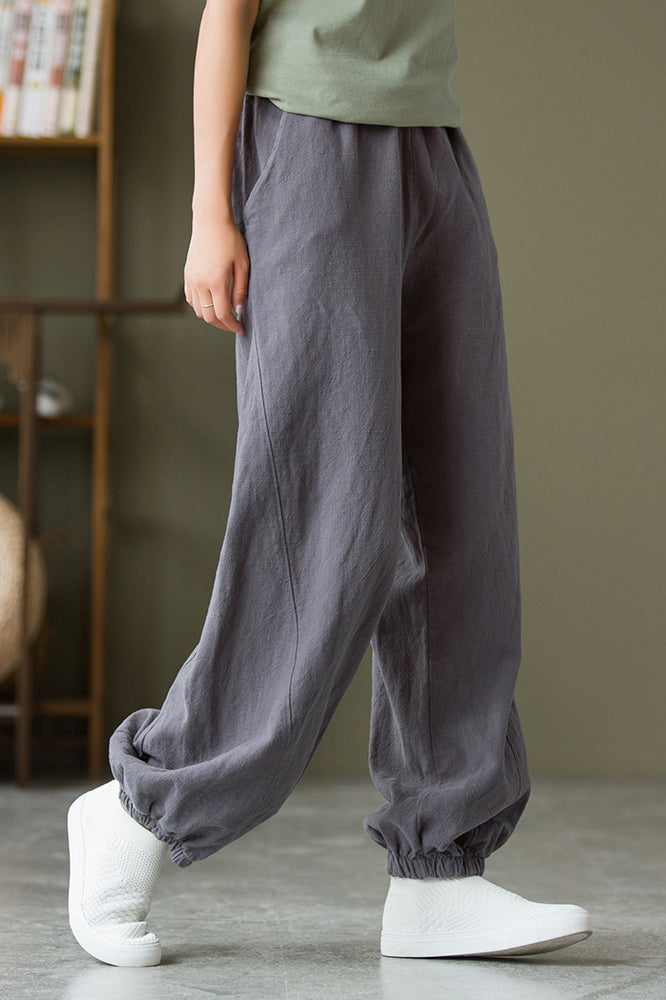 Spring & Summer Cuffed Sanded Ramie Pants