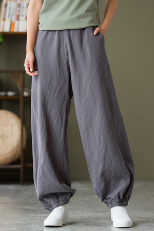 Spring & Summer Cuffed Sanded Ramie Pants