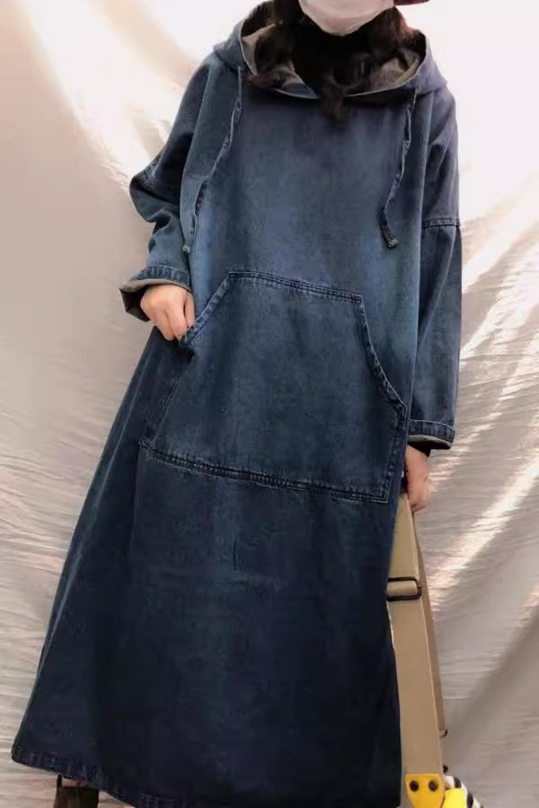 Hooded Denim Dress