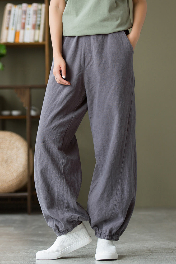 Spring & Summer Cuffed Sanded Ramie Pants