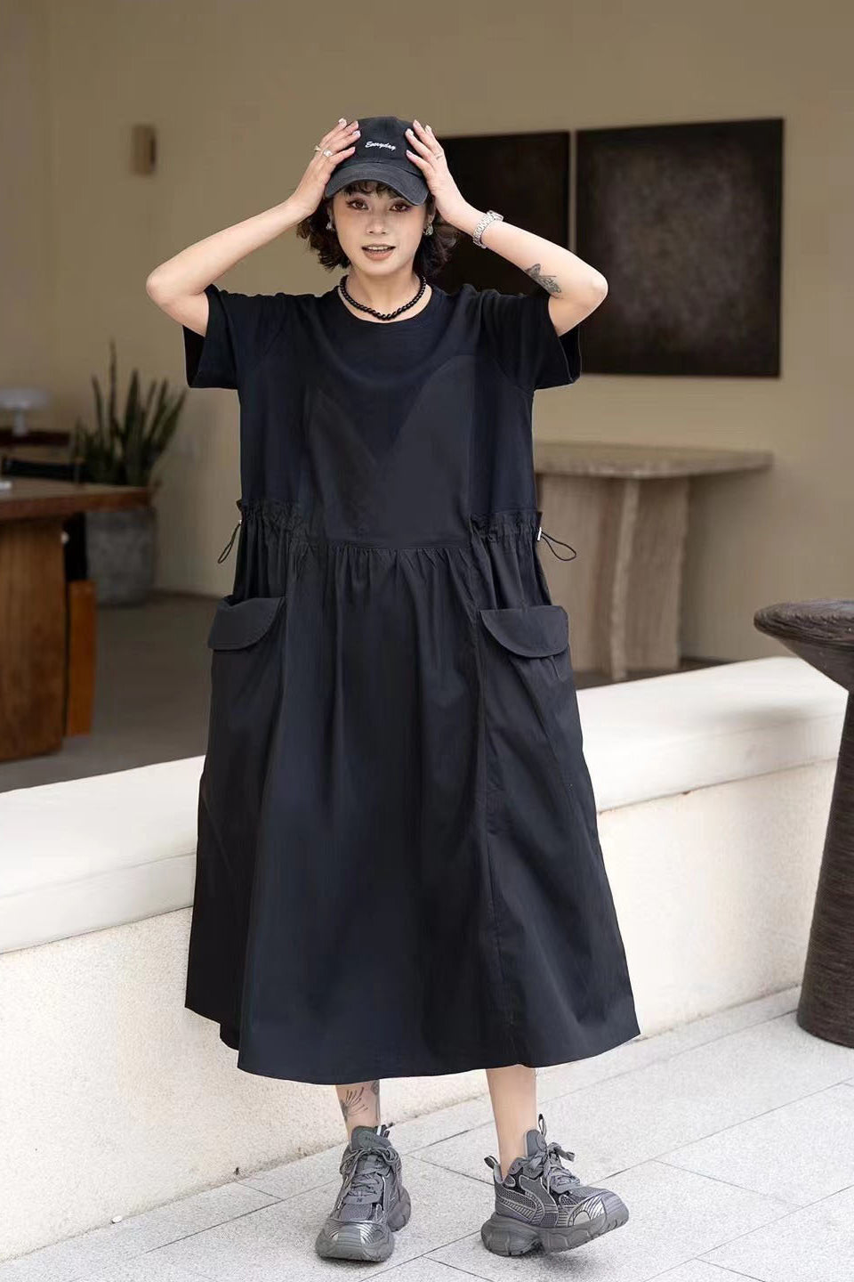 Spliced T-shirt Dress