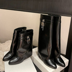 Givenchy-style Shark Lock Boots