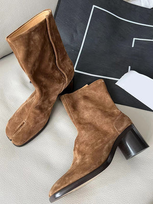 Maison Margiela Tabi Leather Heel Ankle Boots (UA)