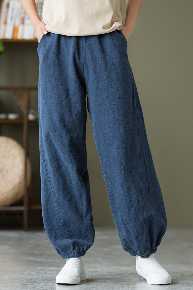 Spring & Summer Cuffed Sanded Ramie Pants