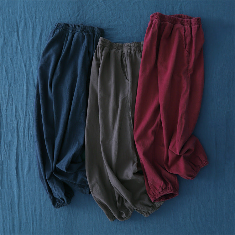 Spring & Summer Cuffed Sanded Ramie Pants