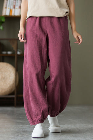 Spring & Summer Cuffed Sanded Ramie Pants