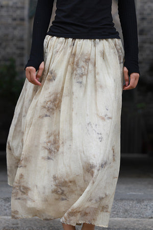 Plant-dyed Crinkled Skirt