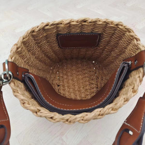 P Woven Bucket Bag