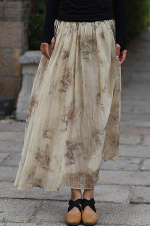 Plant-dyed Crinkled Skirt