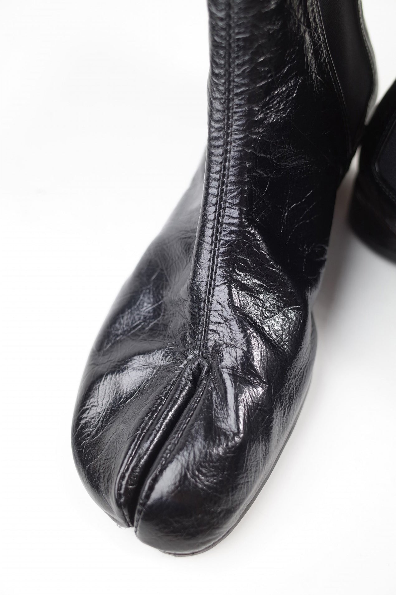 MM6 Patent Leather Tabi Boots