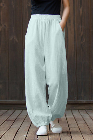 Spring & Summer Cuffed Sanded Ramie Pants